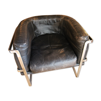 Fauteuil cuir années 1970