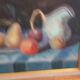Old painting Still Life. Oil on canvas. Golden frame.T. Denver.