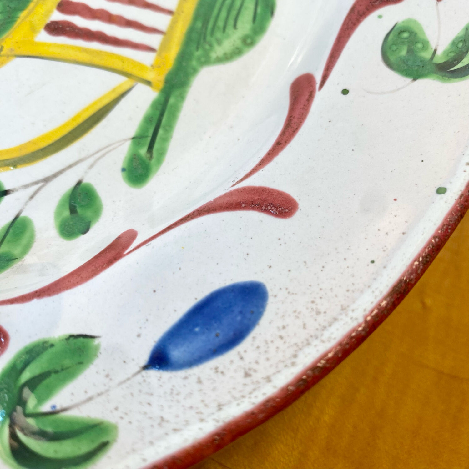 Earthenware plate Les Islettes Basket Flowers 19th