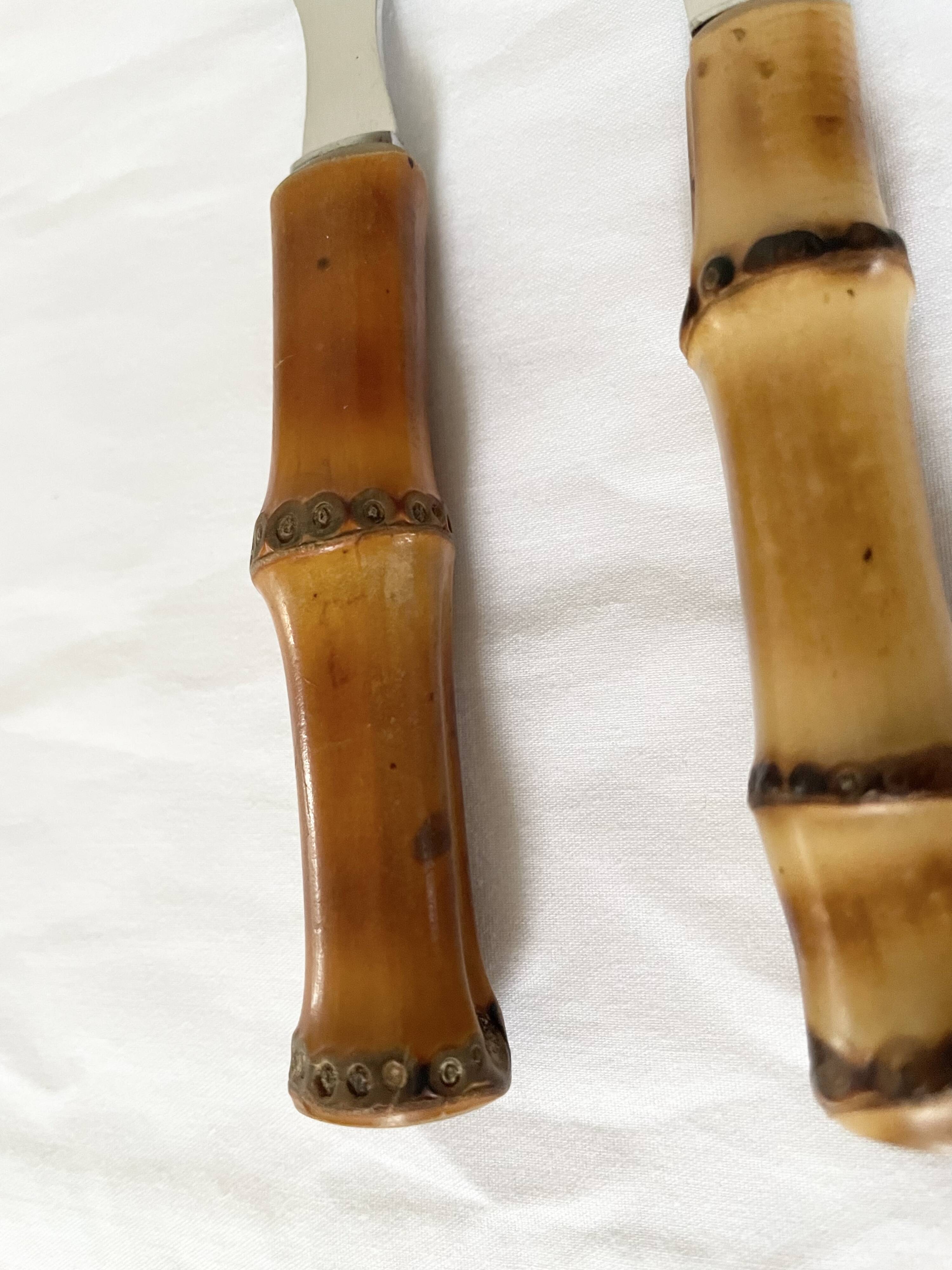 Bamboo handle cheese knives.