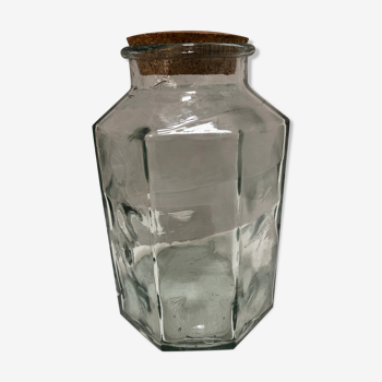 Large thick glass jar
