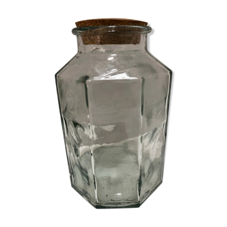 Large thick glass jar