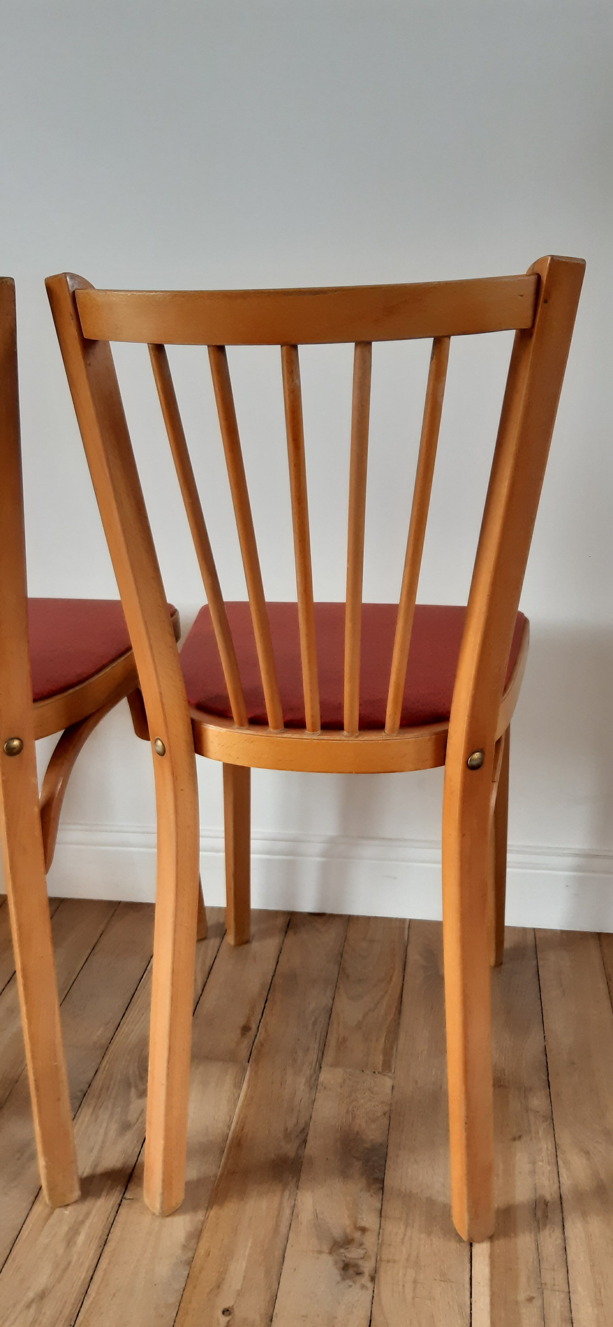 Pair of Baumann bistro chairs N°12 50s