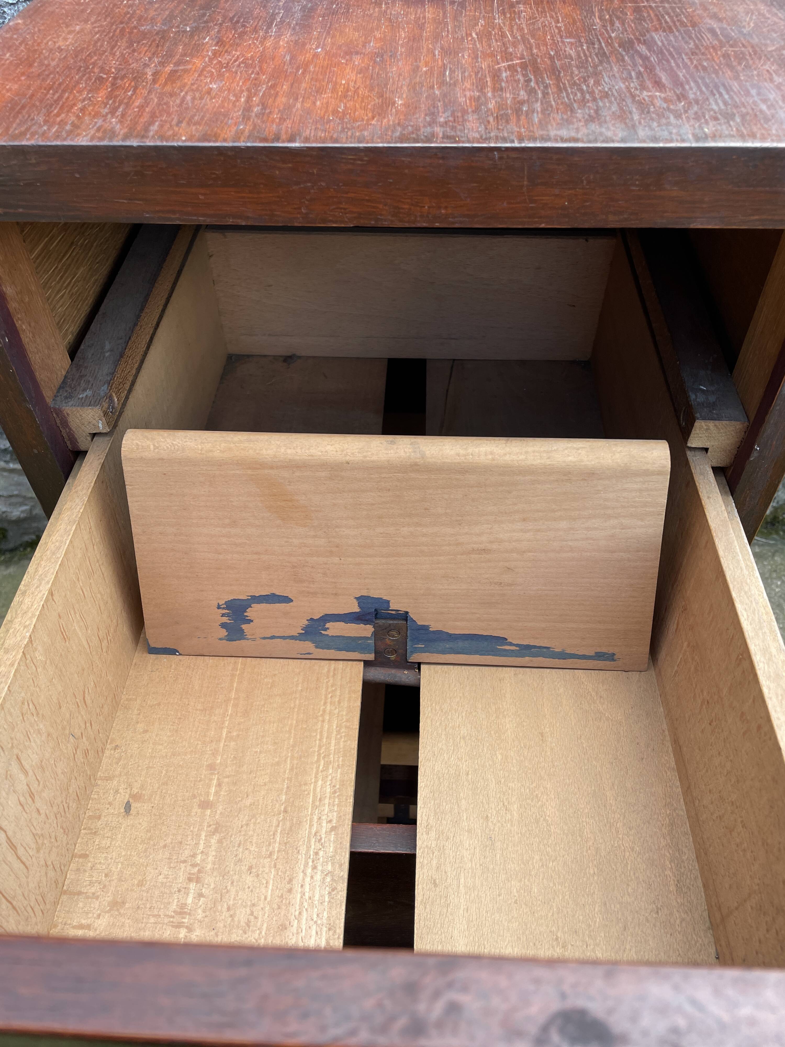 Meuble d'archives en bois, classeur 4 tiroirs 1950