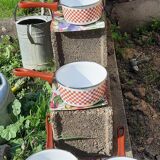 5 casseroles émaillées "vichy" sitram