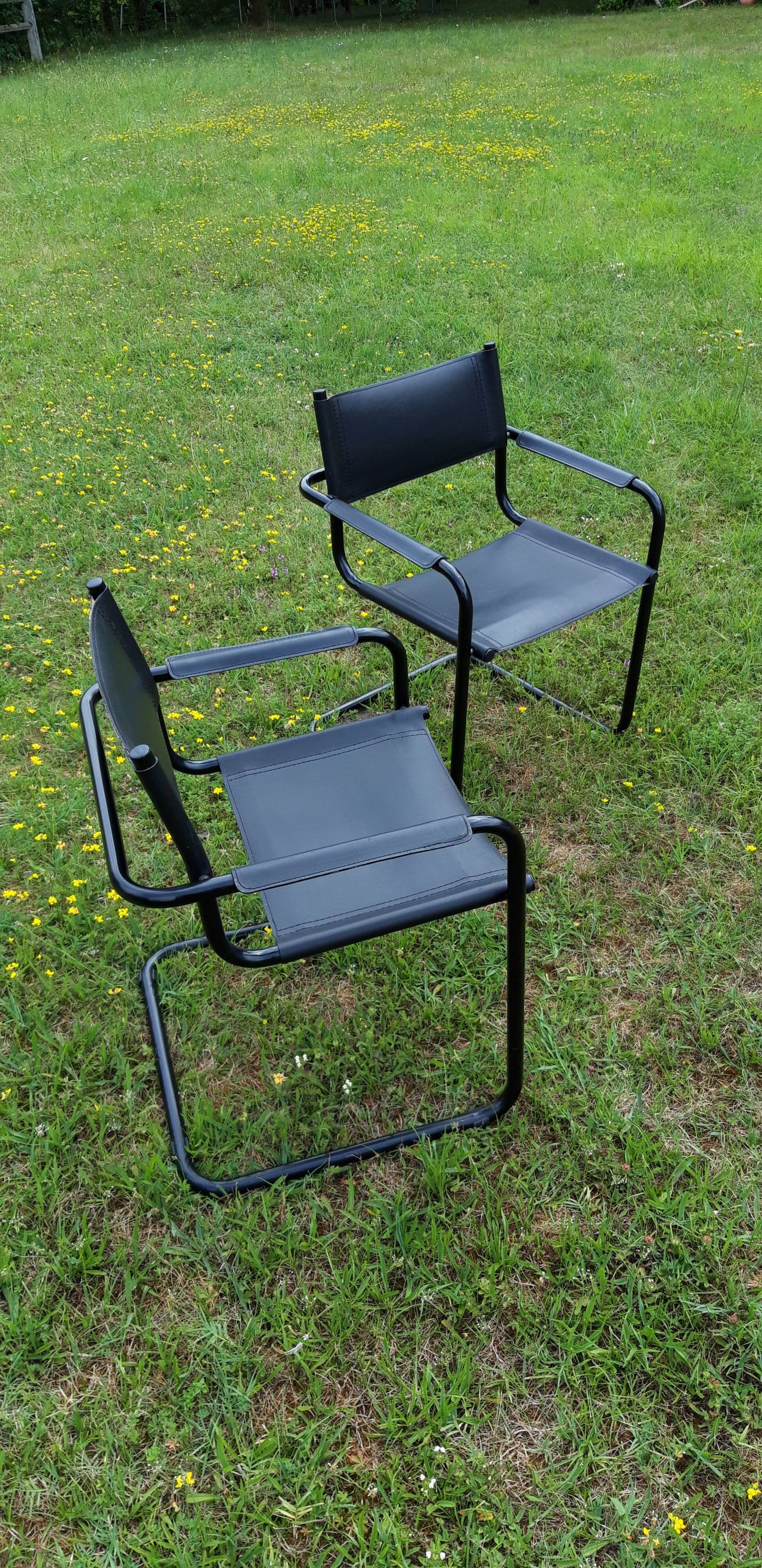 Black leather chairs