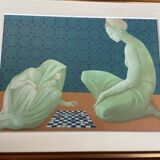Lithograph "Game of Checkers or Pari De Zobeïde" Leonor Fini