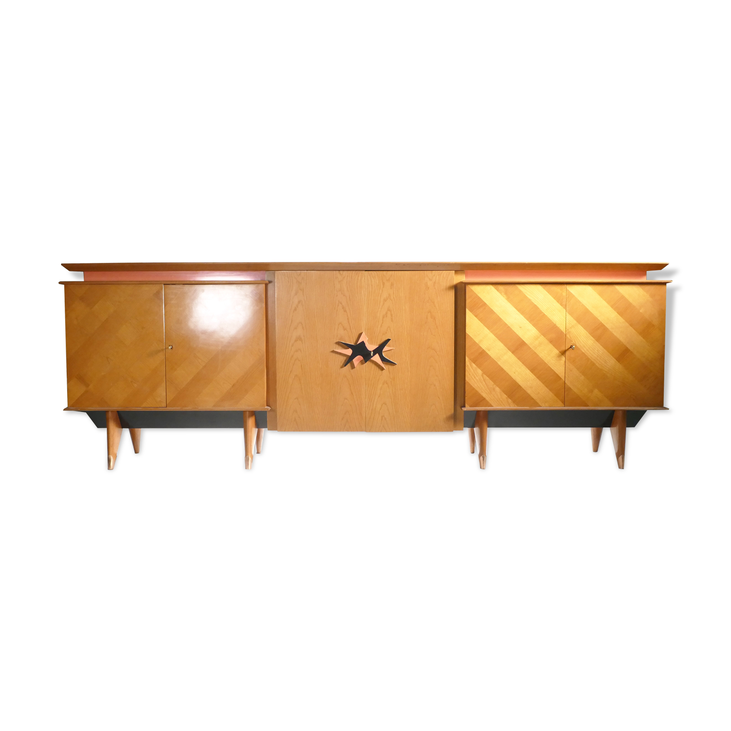 Modernist enfilade cherrywood around 1950