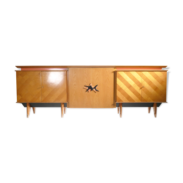 Enfilade moderniste en merisier vers 1950