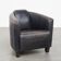 Fauteuil aviateur en cuir de vache noir