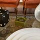 Mid-century green ceramic ashtray, Sicart Italy 1969