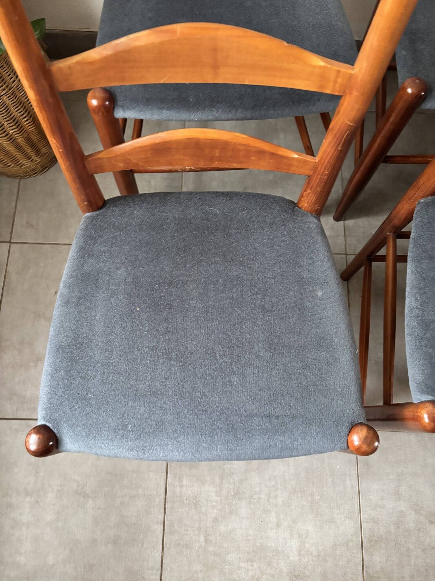 Set of 8 Scandinavian ladderback chairs, 1960s.