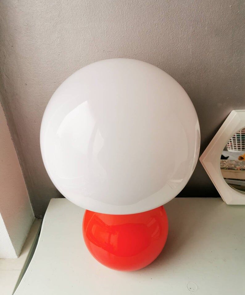Unique glass mushroom lamp 1970