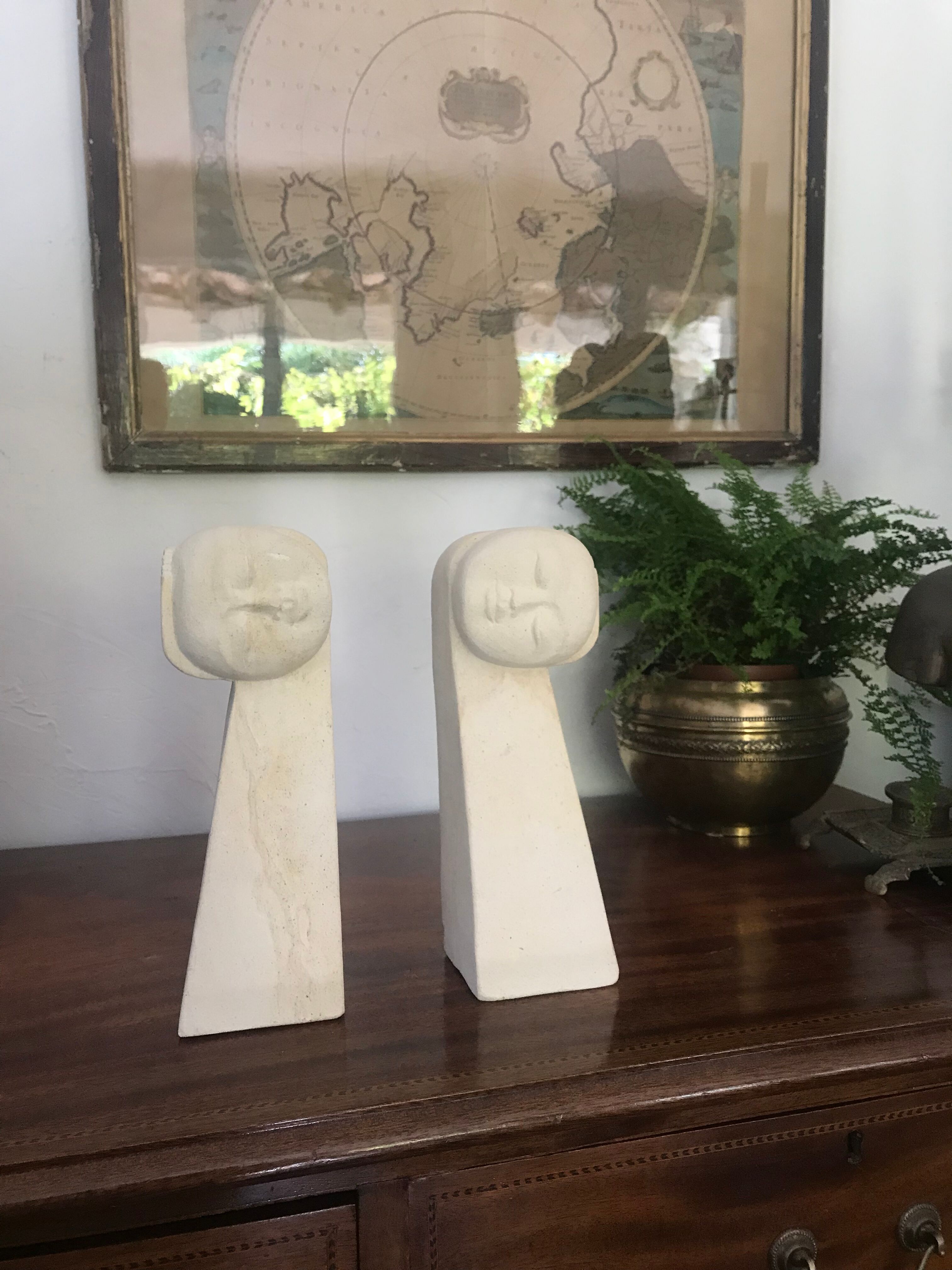 Pair of stone book clamts