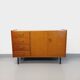 Vintage teak and black metal row from the 60s