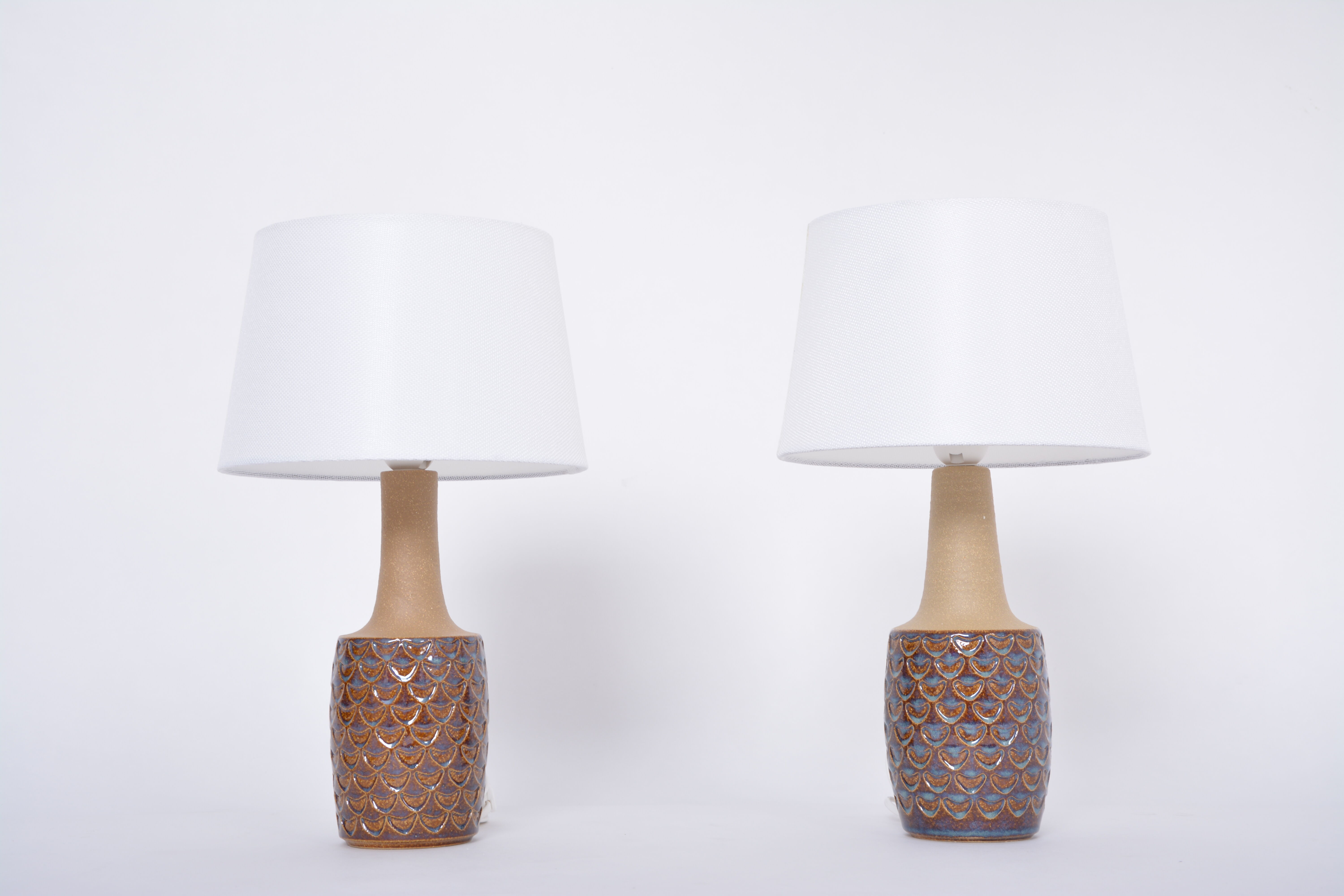 Pair of Mid-Century Handmade Stoneware table lamps model 3001 by Einar Johansen for Soholm