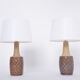 Pair of Mid-Century Handmade Stoneware table lamps model 3001 by Einar Johansen for Soholm
