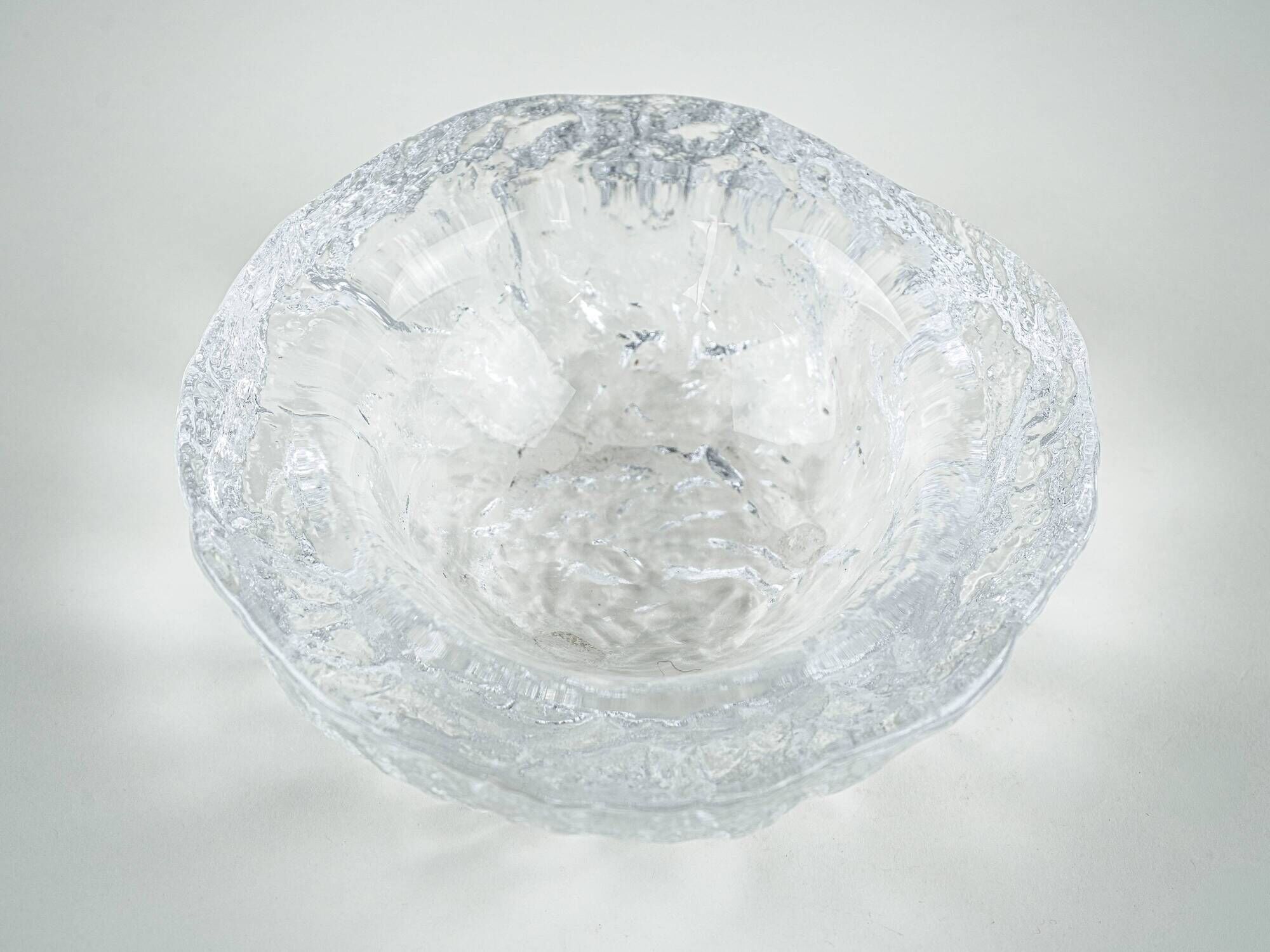 Kosta Boda Textured Glass Platter, Swedish Art Glass, 1960s