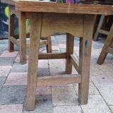 3 vintage square wooden stools