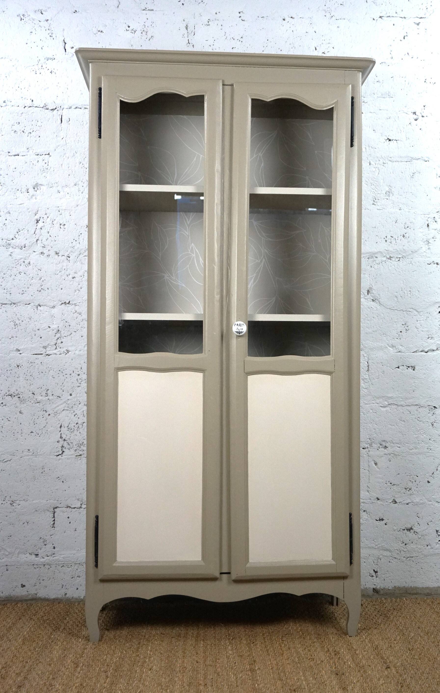 Parisian showcase dresser revamped country style wallpaper paint