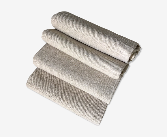 Paire de petites nappes en chanvre brut
