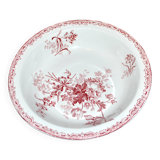 FONTANGES deep salad bowl in Sarreguemines earthenware with red decoration 28 cm