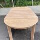 Scandinavian round extendable dining table stripped in raw oak 1980