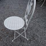 folding garden furniture in white patinated iron