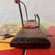 Vintage coat rack - double coat hook - red wooden balls