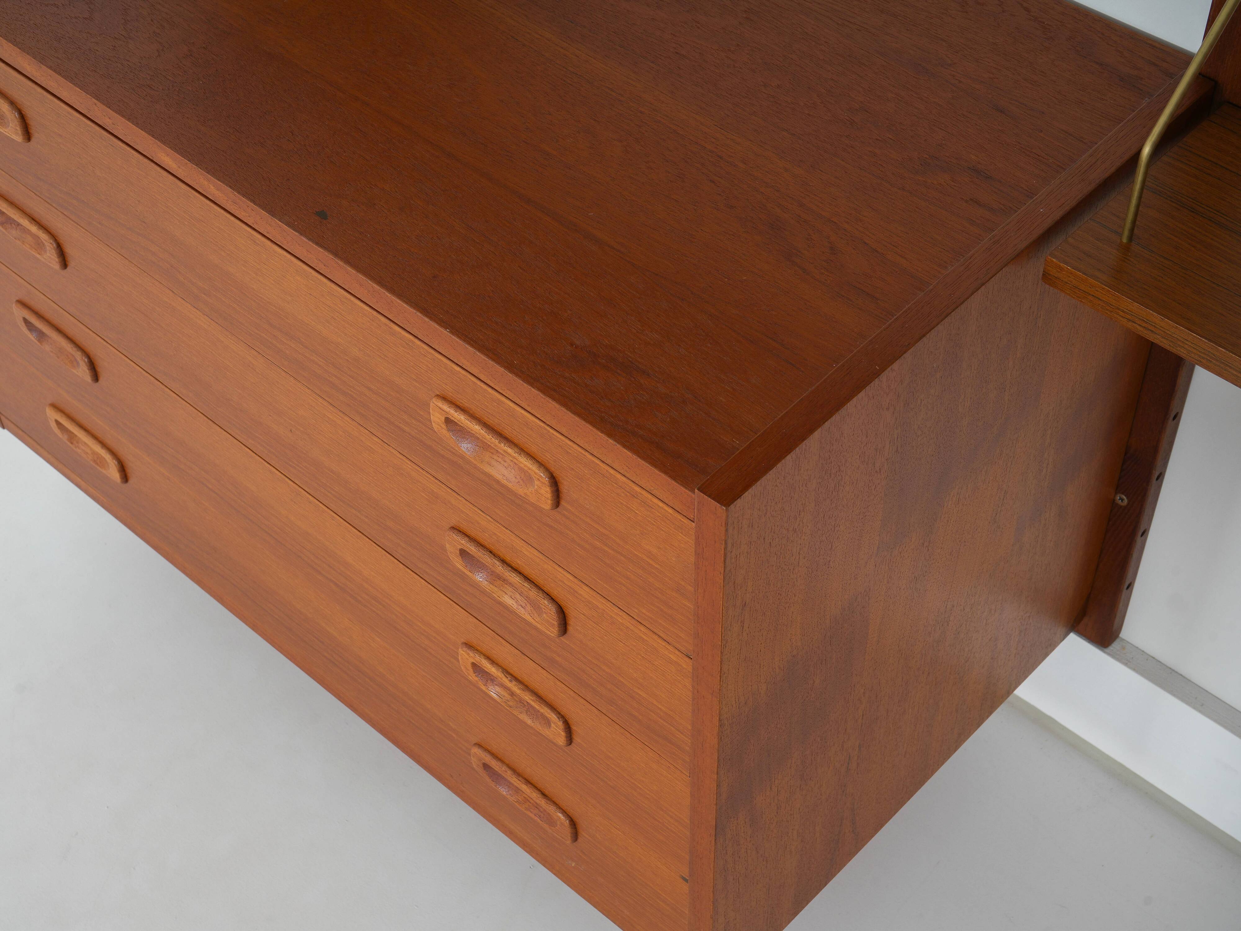 Teak bookcase PS System, Danish design, 1960s,  by Randers Møbelfabrik