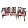 Suite of 4 chairs and 2 armchairs of the brand G-Plan in frene 70s