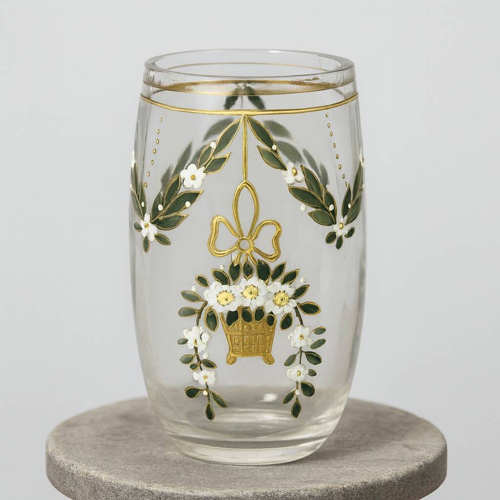 Vase époque Art Nouveau décoré à la main
