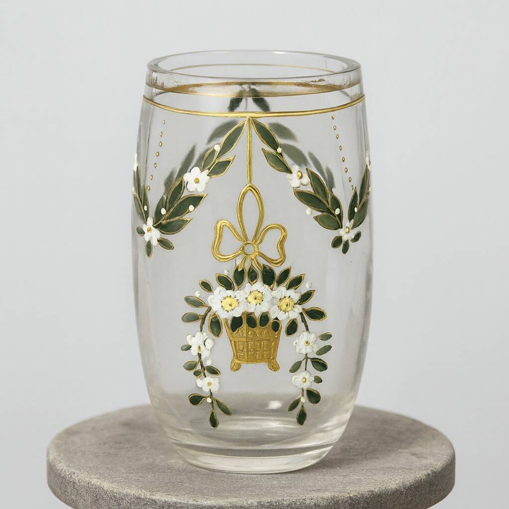 Vase époque Art Nouveau décoré à la main