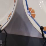 Old semi-deep plates in Terre de fer earthenware