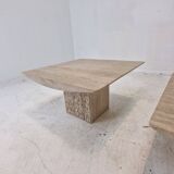 Set of 3 Italian Travertine Coffee or Side Tables, 1980s