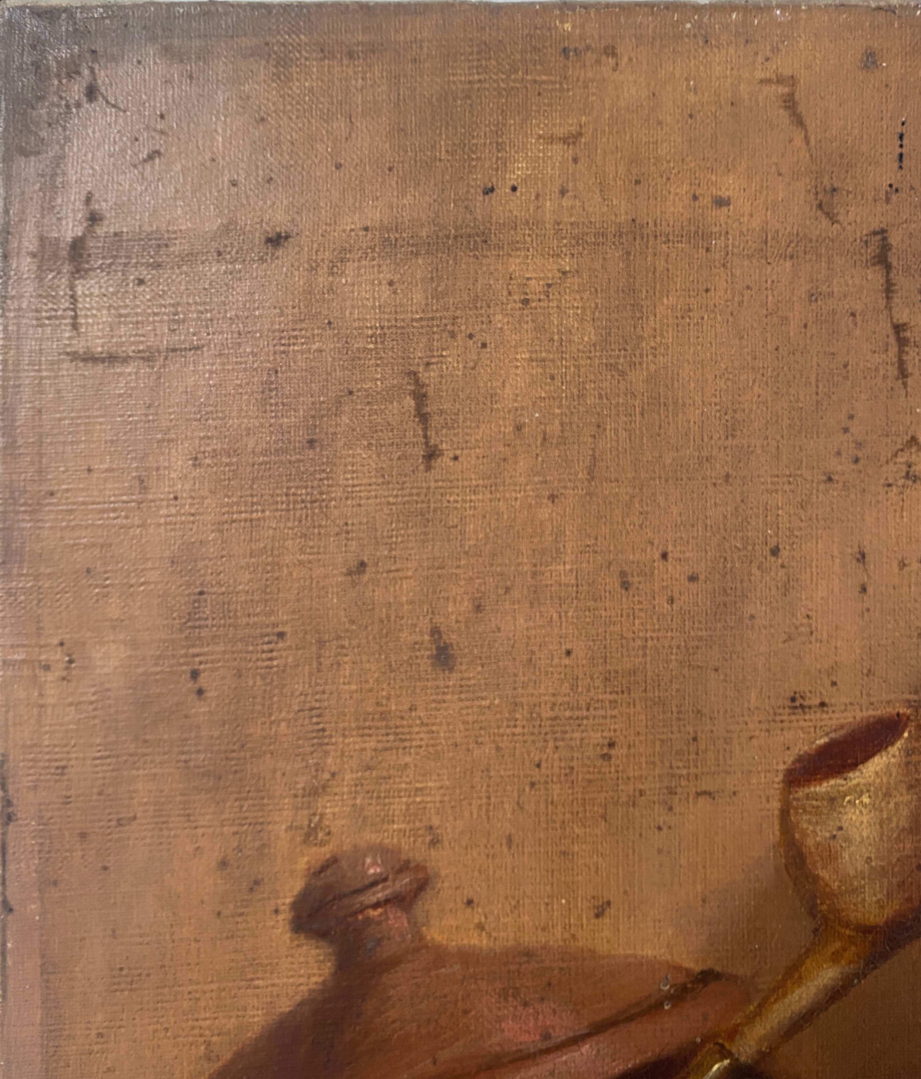 Painting "Still life Books and glasses" HST signed Marguerite Hain XIX° century