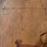 Painting "Still life Books and glasses" HST signed Marguerite Hain XIX° century