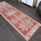 1970s Turkish Oushak Handmade Wool Cotton Red Runner Rug 90x304