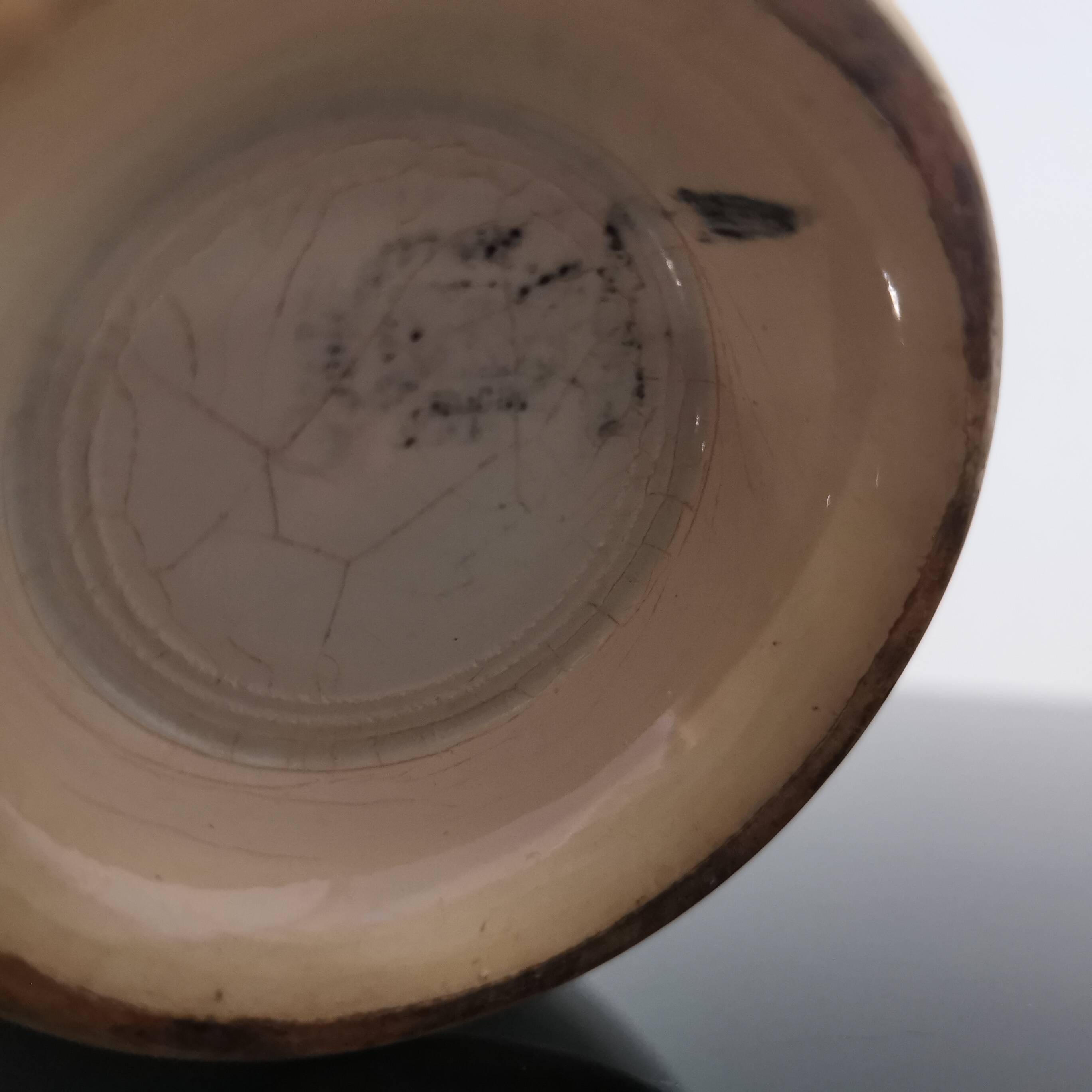 Old porcelain bowl "Moulin des loups" ceramics from Saint-Amand