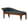 Danish Art Nouveau chaise longue in oak and "Mikey" upholstery by Lisa Larson, 1920s.