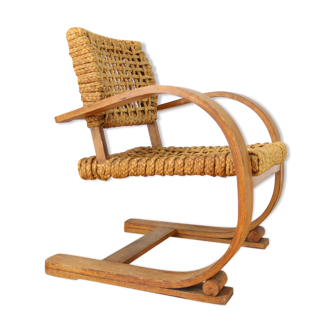 Armchair for Vibo Vesoul in wood and rope