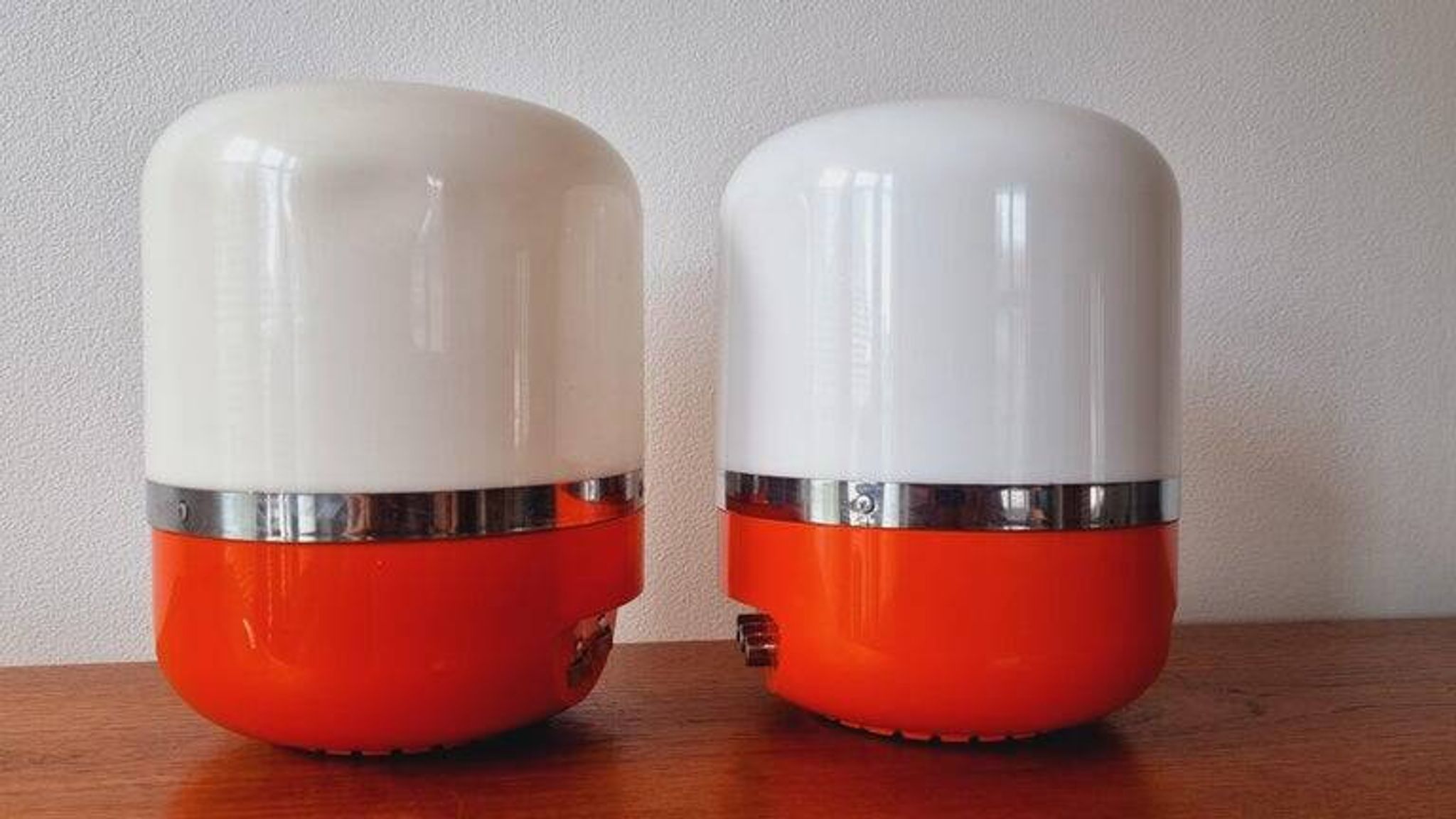 Two Midcentury Table Lamps, Space Age, Adriano Rampoldi, Italy, 1970s