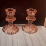 Pair of glass candlesticks