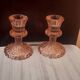 Paire de bougeoirs en verre