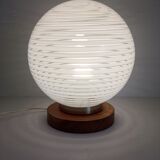Bedside lamp wood and opaline
