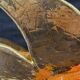 Gérard Crociani soup tureen in orange zoomorphic ceramic French gilded with fine gold Vallauris