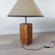 Lampe à poser avec abat-jour naturel, 80's