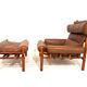 Arne Norell Inca chair with ottoman for Norell AB