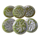 Set of 6 green oyster plates 25 cm – C.E.S France – Very good condition