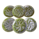 Set of 6 green oyster plates 25 cm – C.E.S France – Very good condition